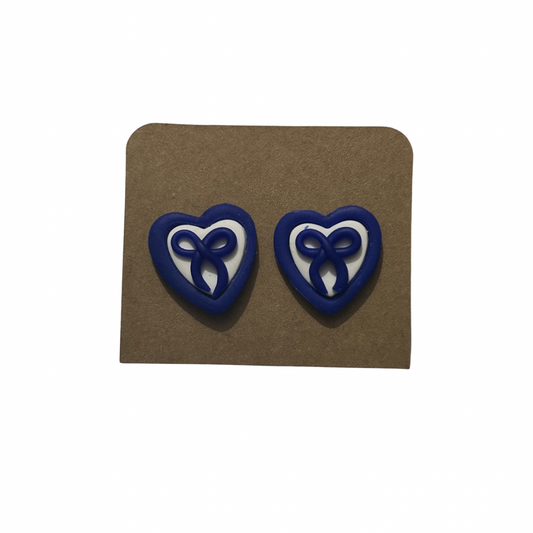 Blue Bow Studs